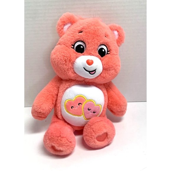 Care Bears Plush Stuffed Animal Doll Toy Pink Hearts 14 in Tall 2020 Love A Lot - Picture 1 of 4